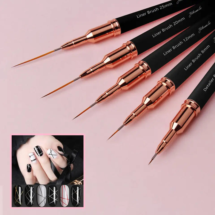 5 Pcs Nail Art Liner Brushes Set – Hechunzi